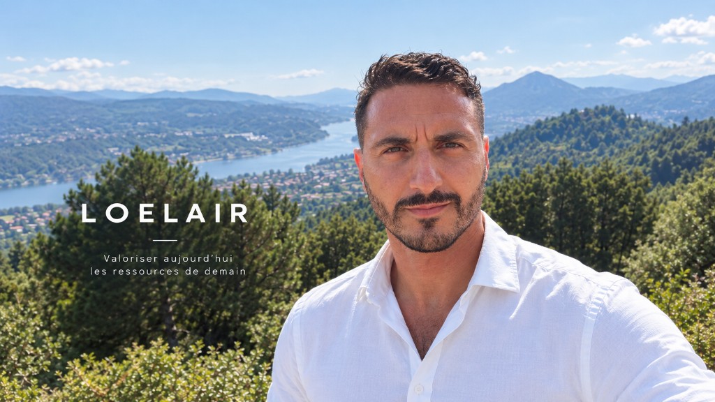 Carle Sousa, fondateur, devant un paysage de montagne et de lac.